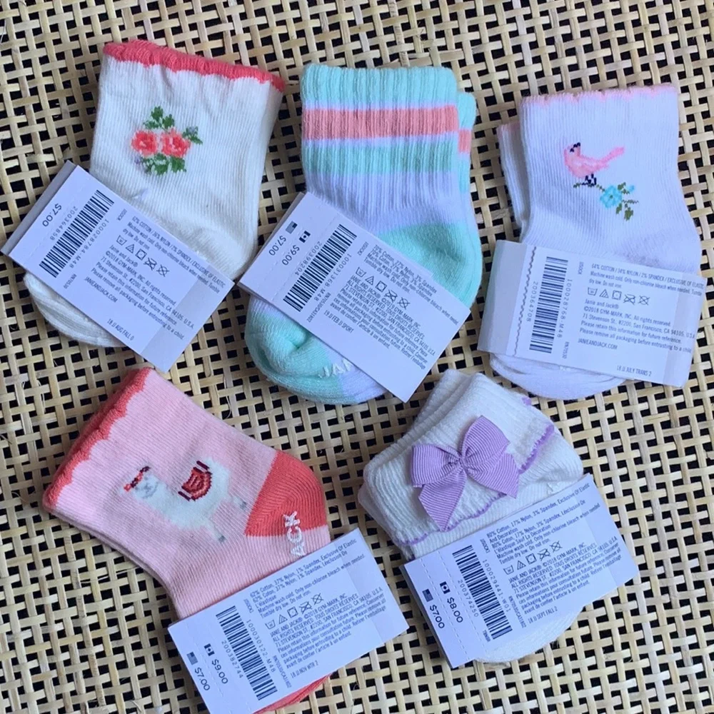 Janie and Jack Baby Girl Bundle 5 Pair of Socks